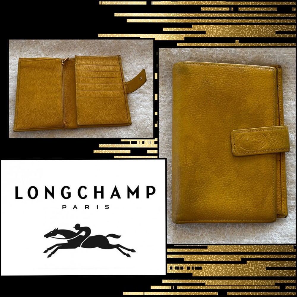 Rare Vintage Longchamp Le Foulonné Leather Trifold Wallet As Shown